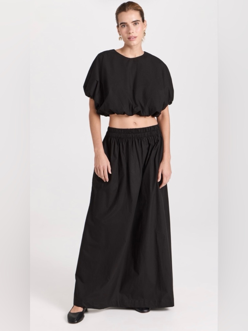 IRO Black Elastic-Waist Maxi‎ Skirt Size:36 (US 2-4)